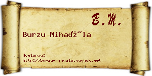 Burzu Mihaéla névjegykártya